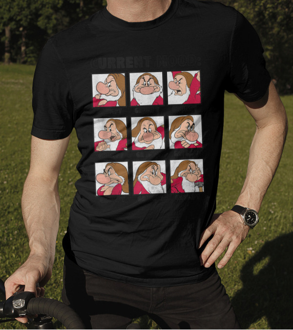 Current Mood Disney Snow White Grumpy Panel Grid T-Shirt