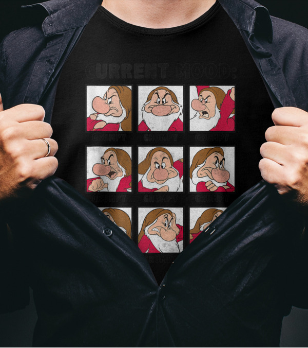 Current Mood Disney Snow White Grumpy Panel Grid T-Shirt