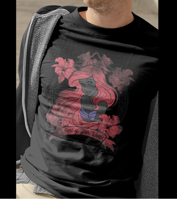 Disney The Little Mermaid Ariel Part Of Your World Flowers T-Shirt