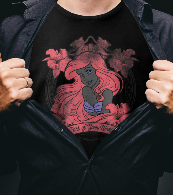 Disney The Little Mermaid Ariel Part Of Your World Flowers T-Shirt