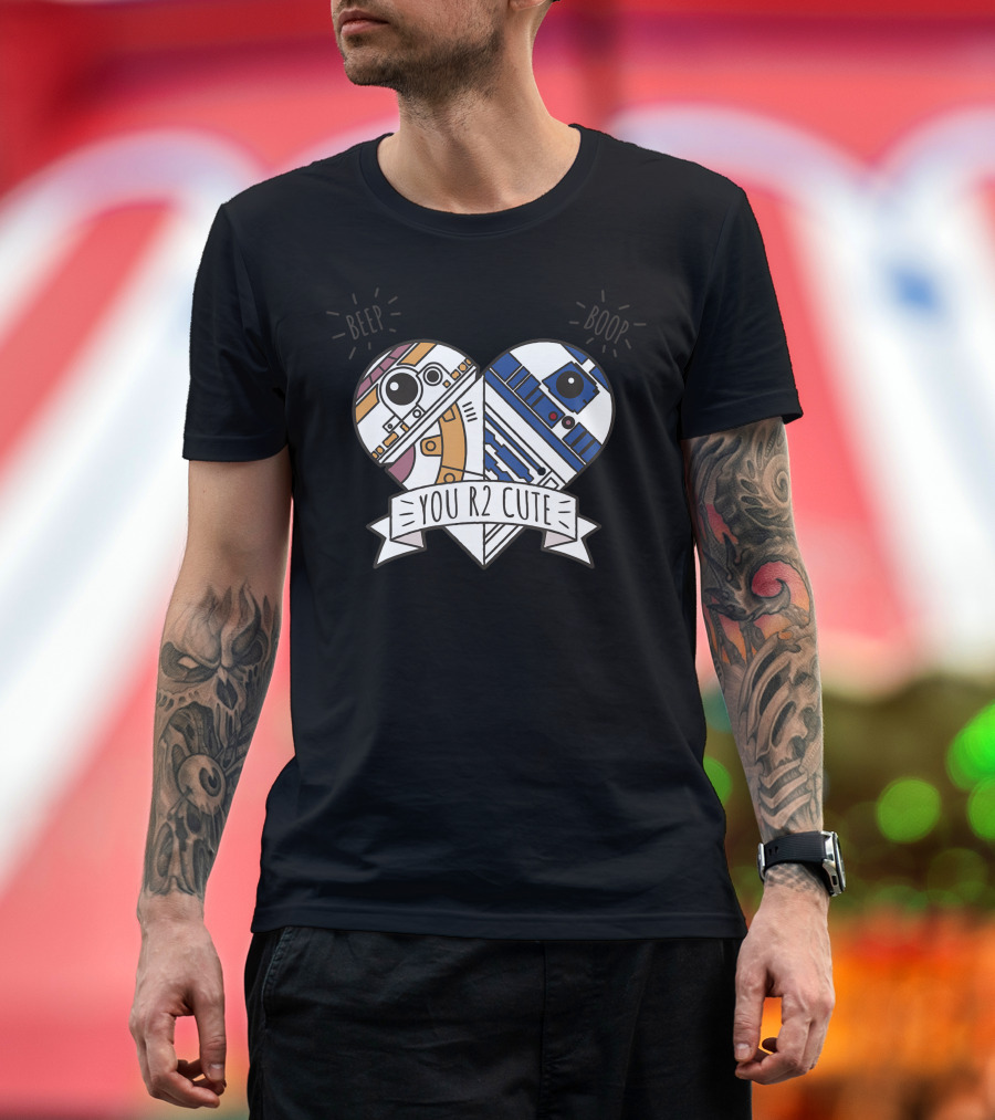 Star Wars Valentines You R2 Cute Beep Boop Heart Droids T-Shirt