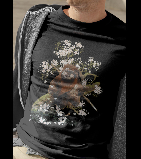 Star Wars Wicket Ewok Amidst Blossoming Tree T-Shirt