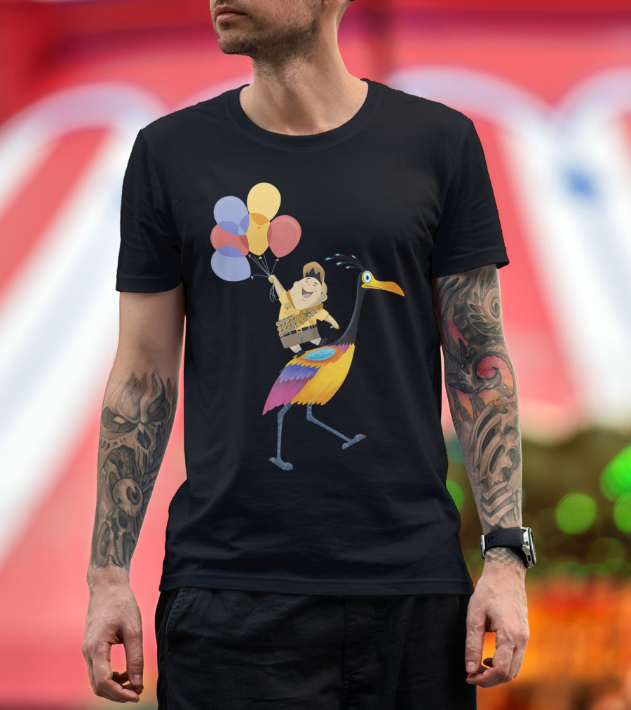Disney Pixar Up Russell Riding Kevin with Balloons T-Shirt