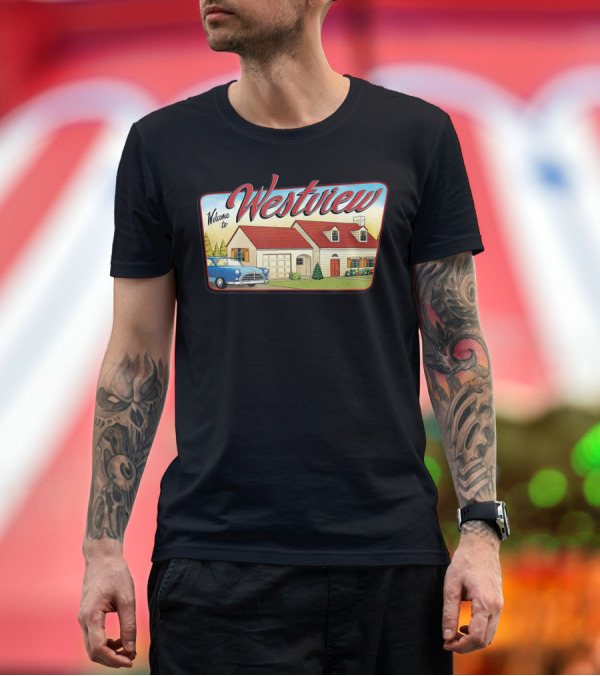 Premium T-Shirt: Marvel Wandavision Retro Welcome to Westview Scenic T-Shirt Marvel Wandavision Retro Welcome to Westview Scenic T-Shirt