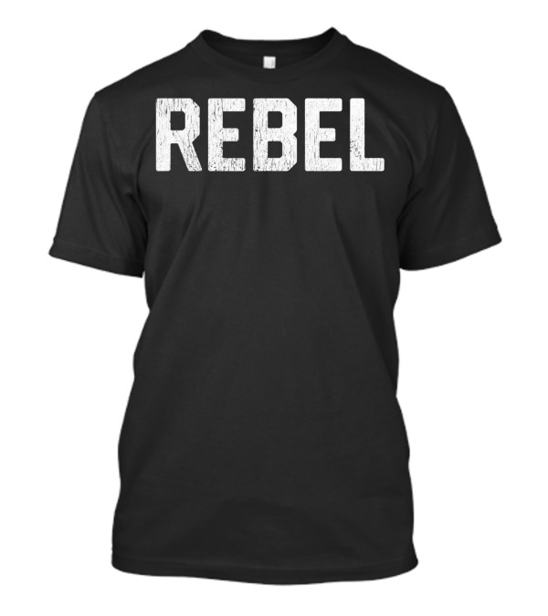 Distressed REBEL Text T-Shirt