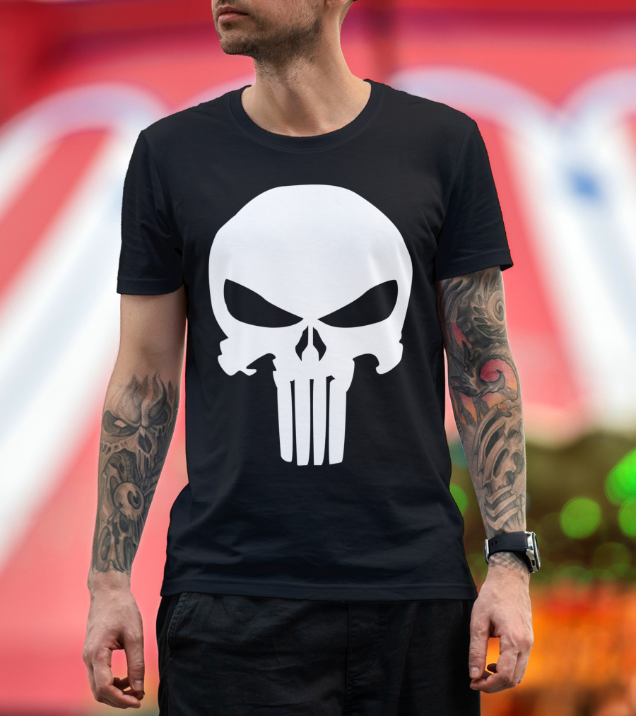 Marvel Punisher Classic Skull Symbol Iconic T-Shirt