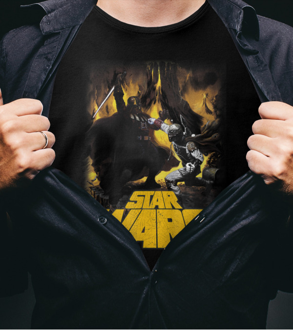 Star Wars Darth Vader Boba Fett Epic Showdown Alternate Universe T-Shirt
