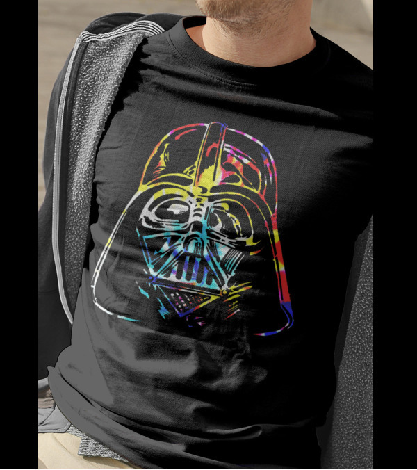 Star Wars Darth Vader Groovy Tie-Dye Colorful Helmet T-Shirt