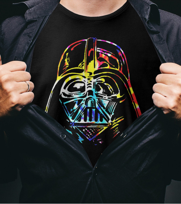 Star Wars Darth Vader Groovy Tie-Dye Colorful Helmet T-Shirt