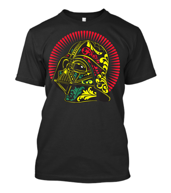 Star Wars Darth Vader Sugar Skull Helmet With Colorful Floral T-Shirt