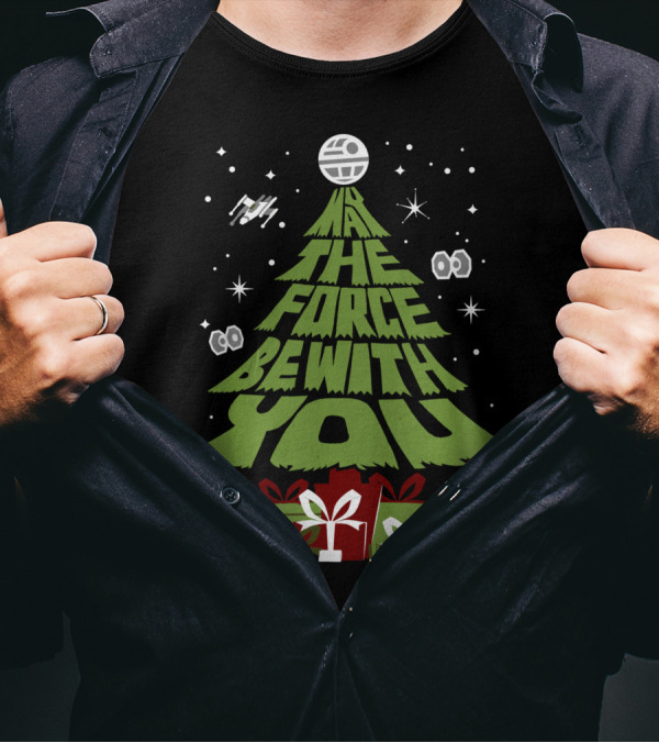 May The Force Be With You Christmas Tree Star Wars Gifts T-Shirt
