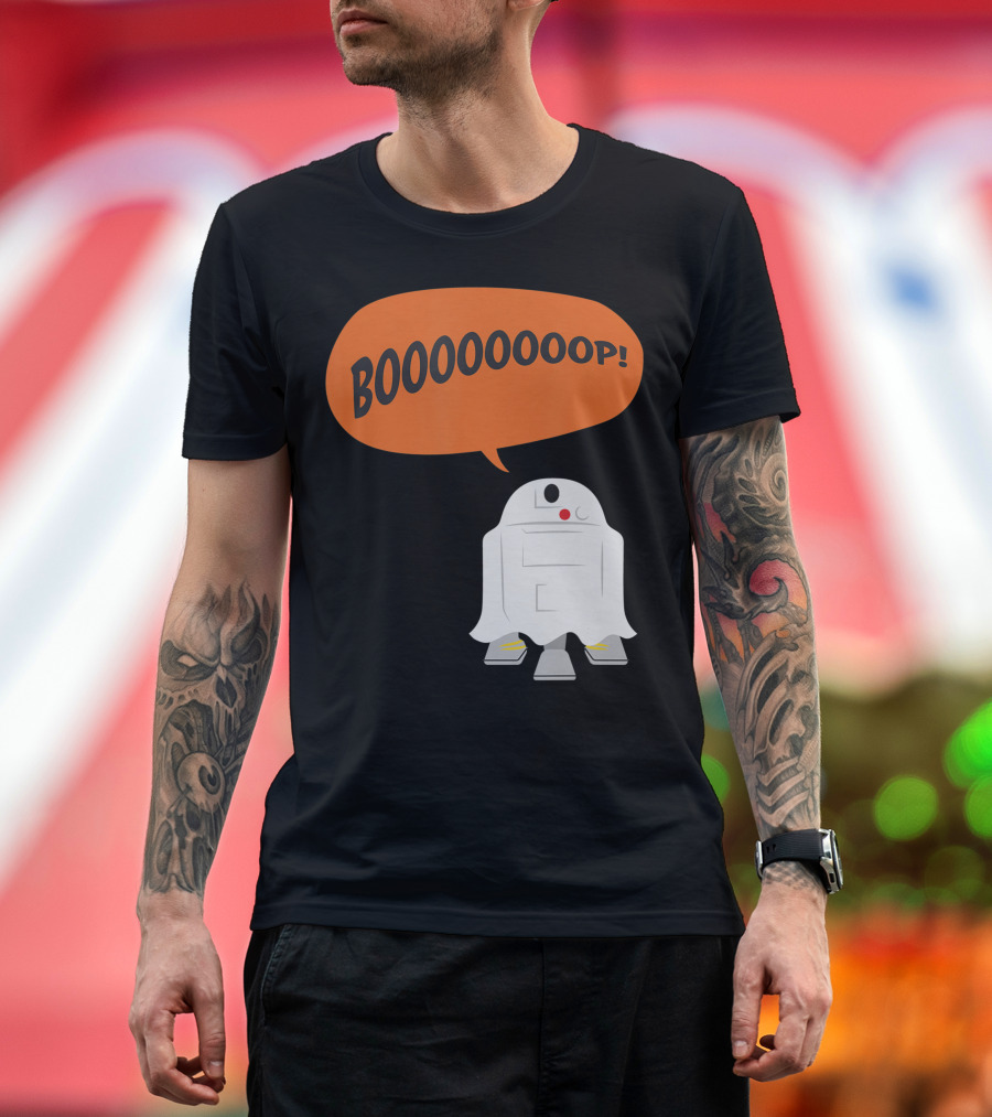 Star Wars R2 D2 Ghost BOOOOOOOOP T-Shirt