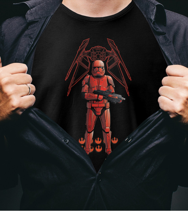 Star Wars Rise Of Skywalker Red Trooper First Order TIE Fighter Rebel Alliance Symbols T-Shirt