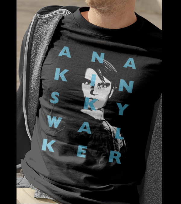 Star Wars The Clone Wars Anakin Skywalker Text Overlay T-Shirt