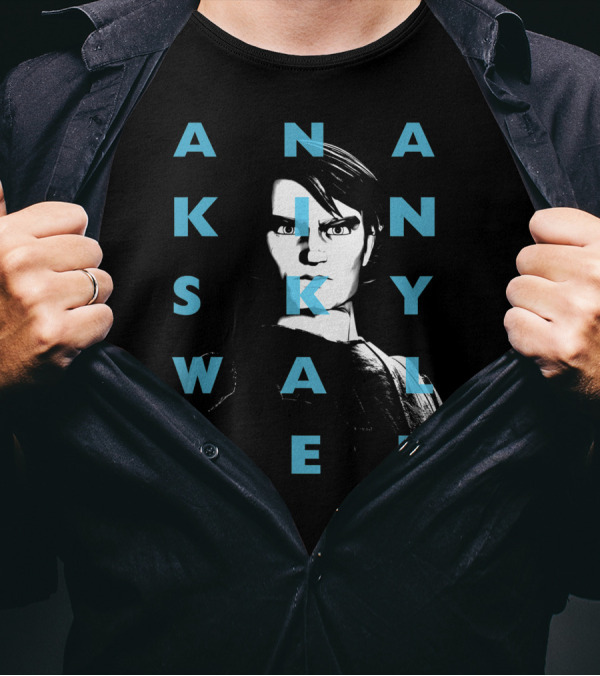 Star Wars The Clone Wars Anakin Skywalker Text Overlay T-Shirt