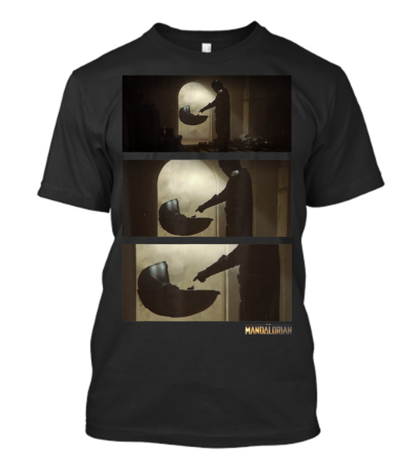 Star Wars The Mandalorian The Child Grogu Silhouette Panels Mando Scene T-Shirt