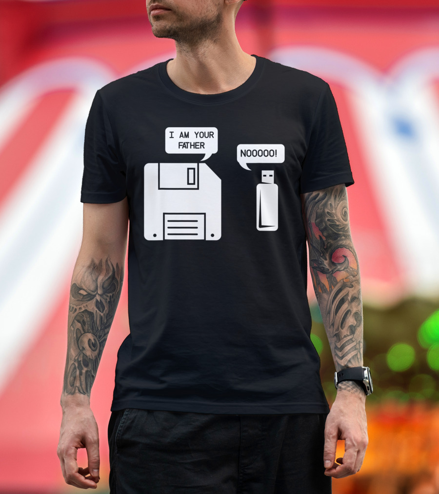 I Am Your Father Floppy Disk USB NOOOOO Geek K8 T-Shirt