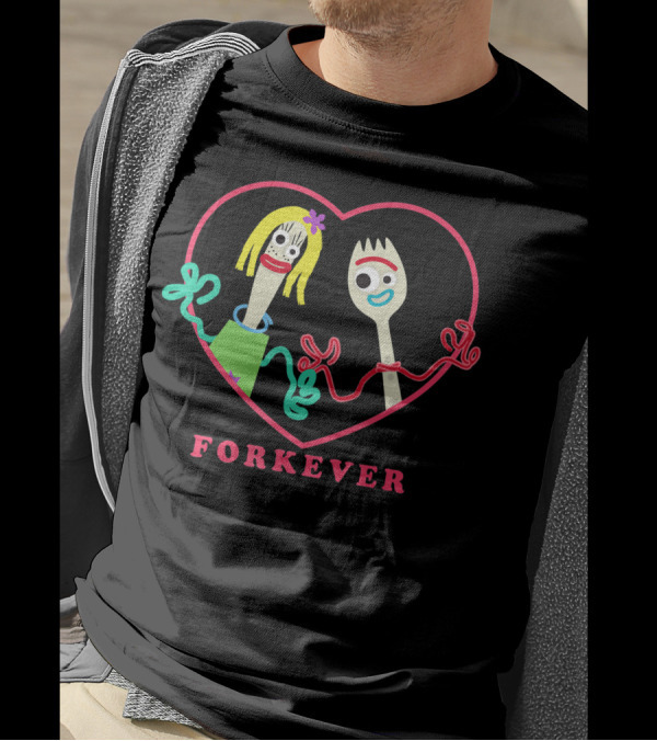 Toy Story 4 Forky And Girlfriend Forkever Valentine's Day Heart T-Shirt