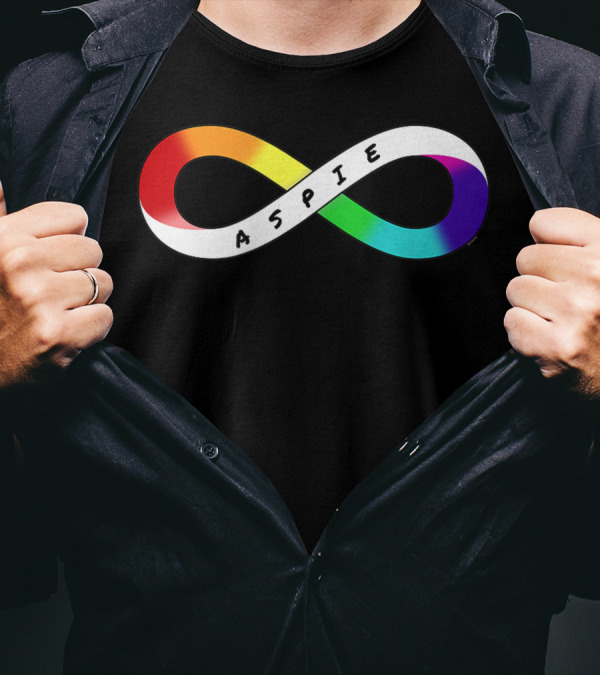 Aspie Rainbow Infinity Neurodiversity Neurodivergent Pride T-Shirt