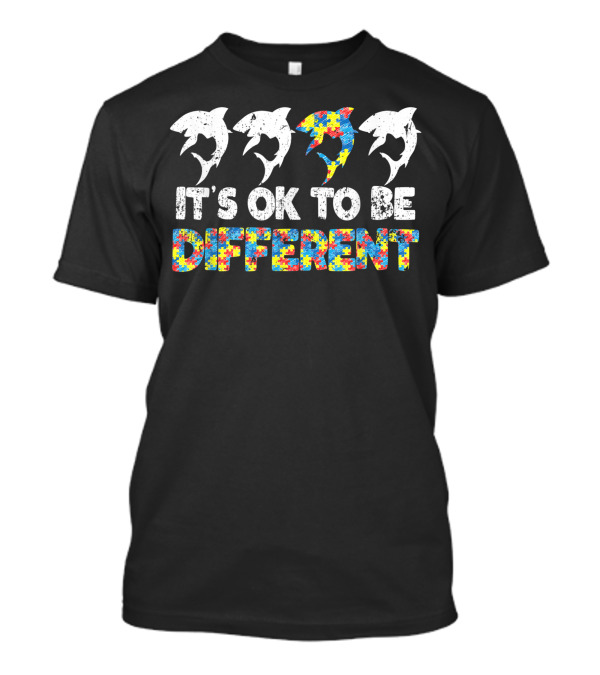 Autism Awareness Shark It's OK To Be Different Puzzle T-Shirt
