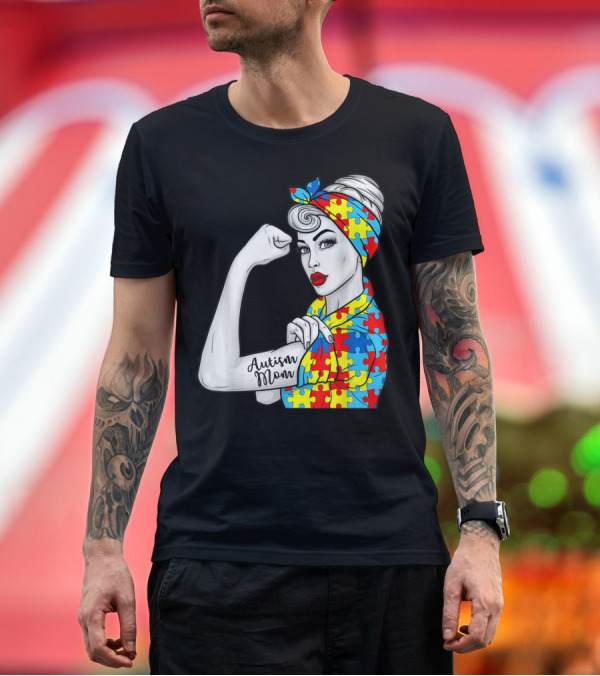 Premium T-Shirt: Autism Mom Unbreakable Strong Autism Awareness Puzzle T-Shirt Autism Mom Unbreakable Strong Autism Awareness Puzzle T-Shirt