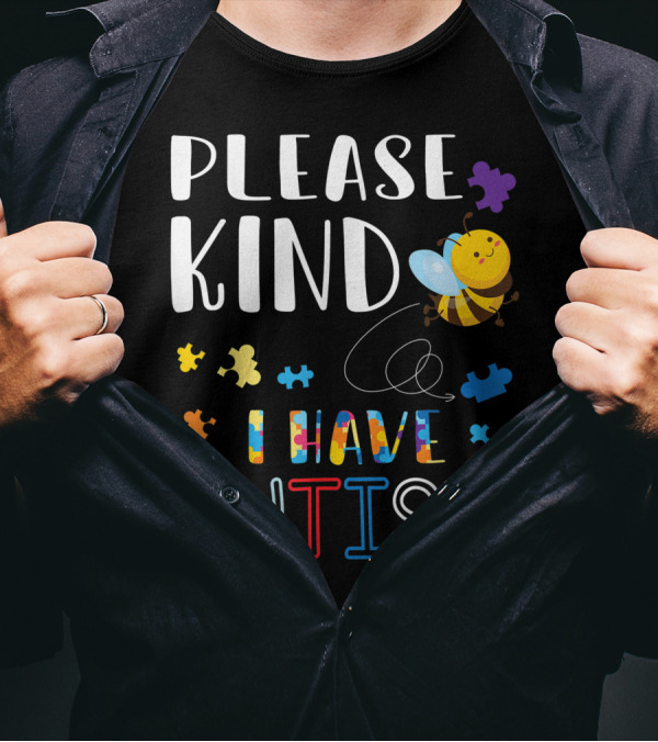 Please Kind Bee Flying I Have Autism Puzzles T-Shirt