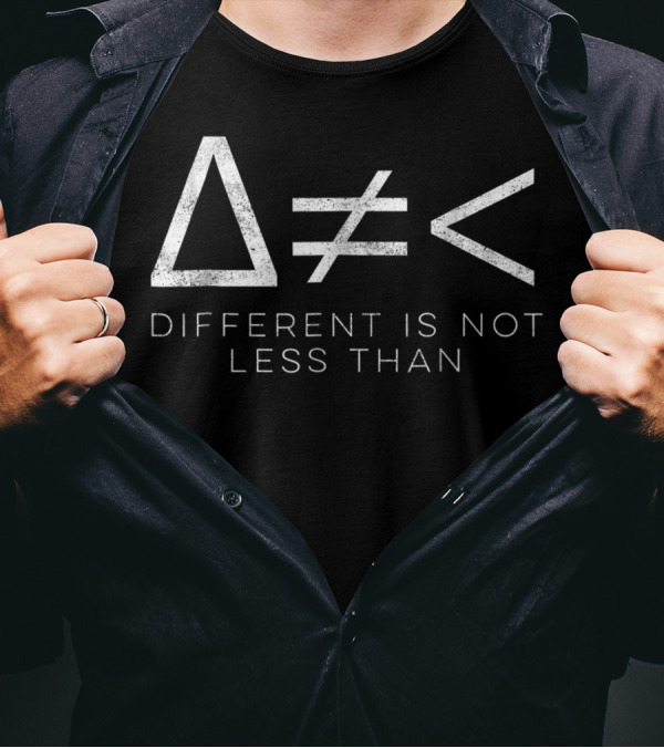 Different Is Not Less Than Delta Not Equal Less Than Math Symbols For Disability T-Shirt