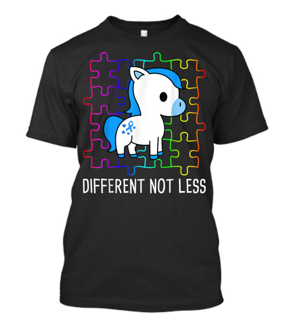 Different Not Less Puzzle Rainbow Ribbon Horse T-Shirt