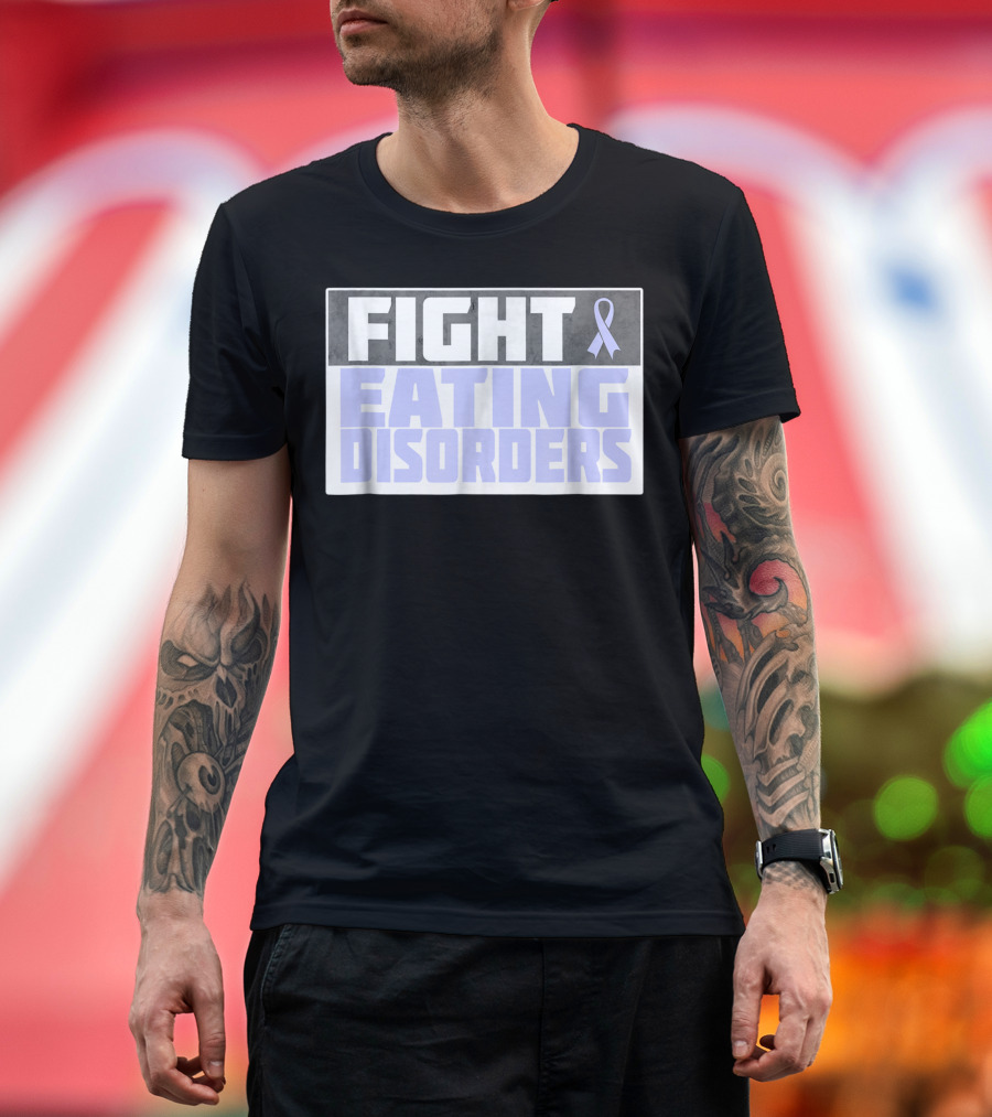 Fight Eating Disorders Periwinkle Ribbon Awareness T-Shirt