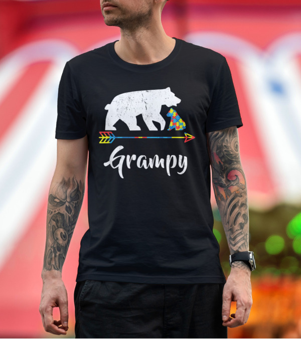 Premium T-Shirt: Grampy Bear Puzzle Piece Autism Awareness Arrow T-Shirt Grampy Bear Puzzle Piece Autism Awareness Arrow T-Shirt