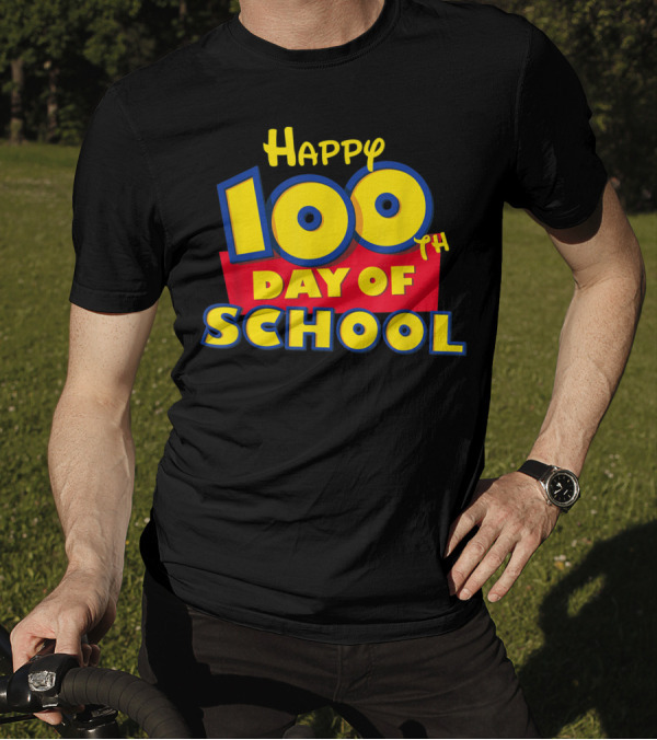 Happy 100th Day Of School Toy Cartoon Teacher Student T-Shirt