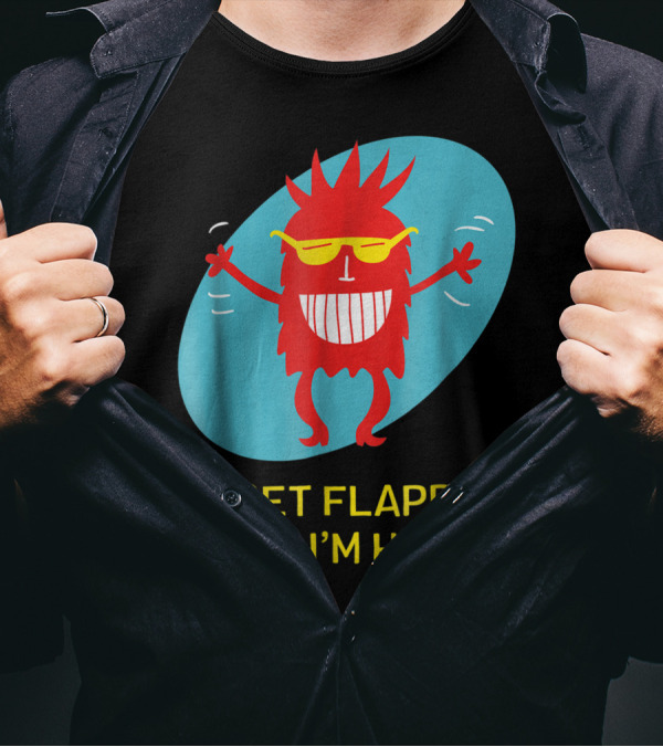 I Get Flappy When I'm Happy Red Character With Yellow Glasses Autism T-Shirt
