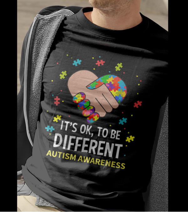 It's OK To Be Different Autism Awareness Puzzle Heart Support T-Shirt