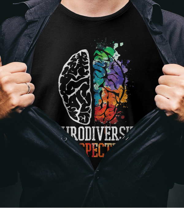 Neurodiversity Is A Spectrum ASD Autism ADHD Brain Rainbow T-Shirt