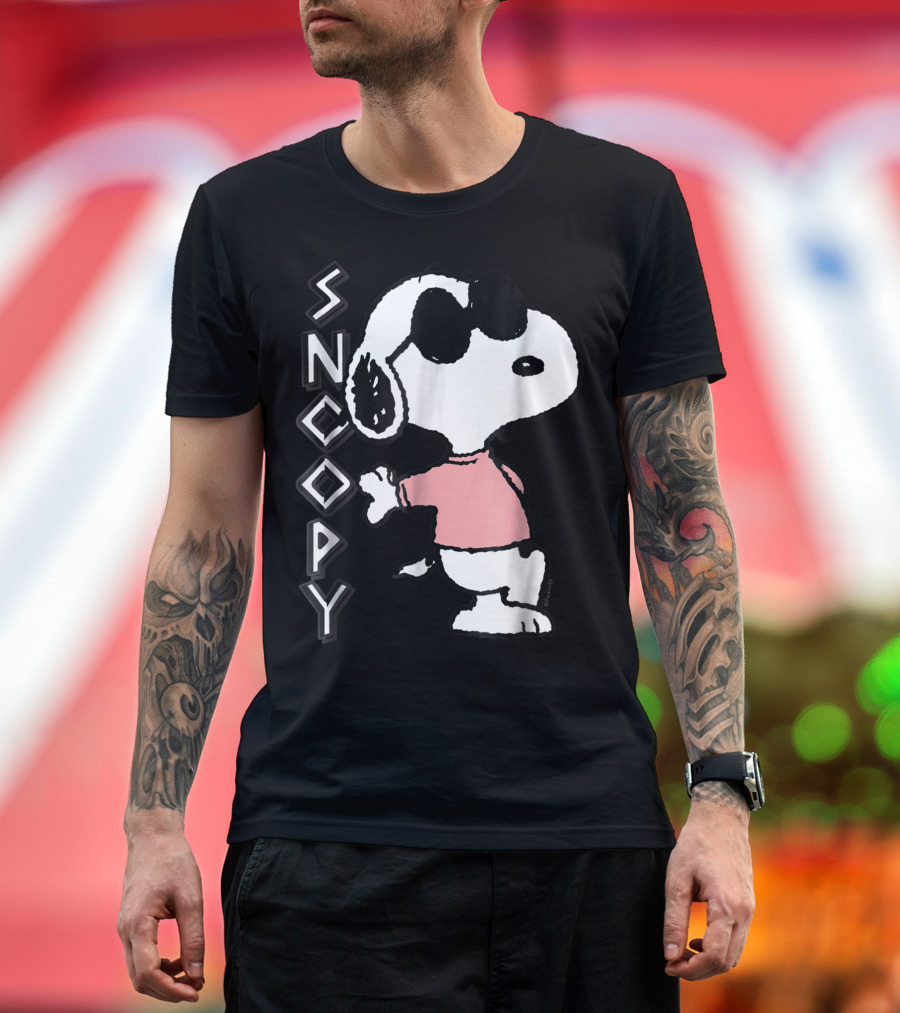 Snoopy Cool Style in Pink Shirt from Peanuts T-Shirt