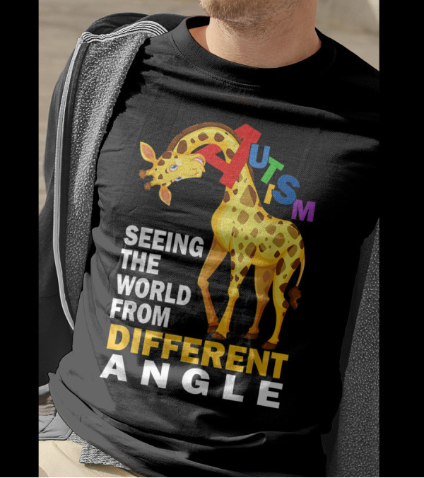 Seeing The World From Different Angle Autism Awareness Giraffe T-Shirt