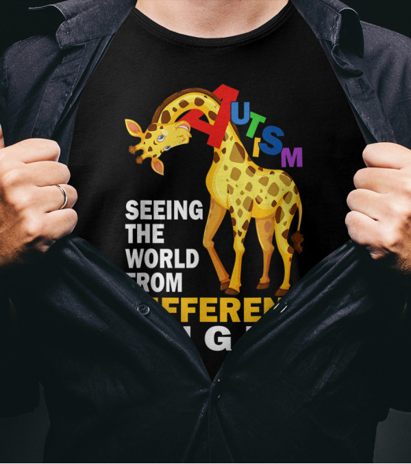 Seeing The World From Different Angle Autism Awareness Giraffe T-Shirt