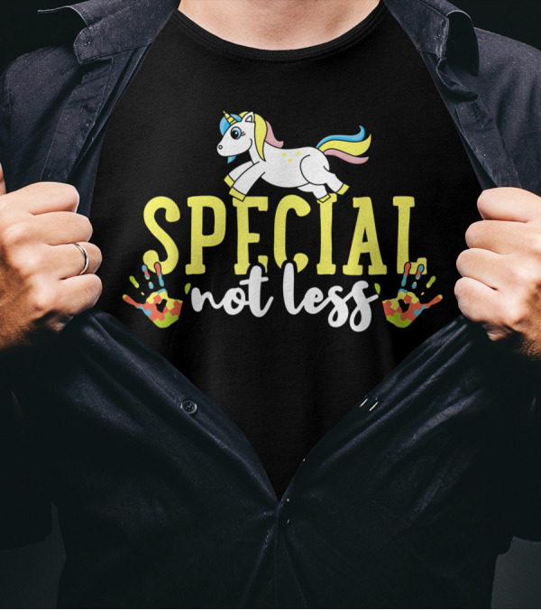 Special Not Less Unicorn Puzzle Ribbon Month T-Shirt