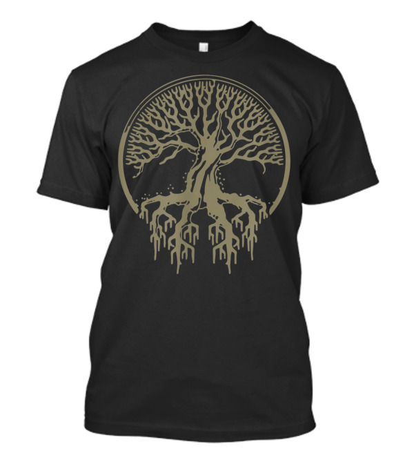 Trippy Tree Of Life Circle Roots Branches 4 Of July T-Shirt