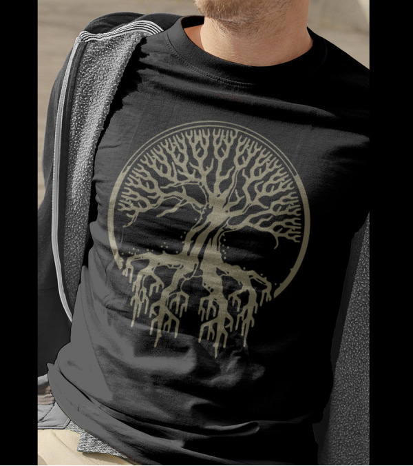 Trippy Tree Of Life Circle Roots Branches 4 Of July T-Shirt