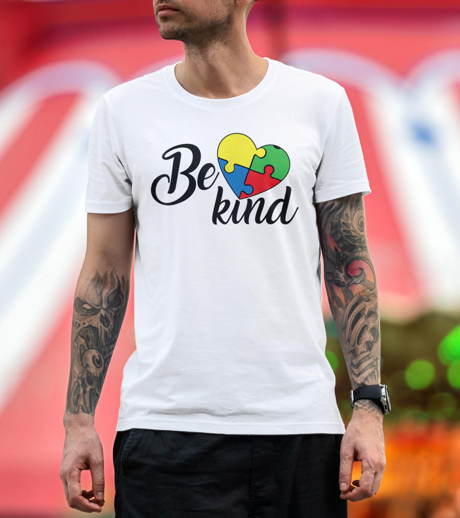 Be Kind Puzzle Heart Autism Support Family Matching T-Shirt