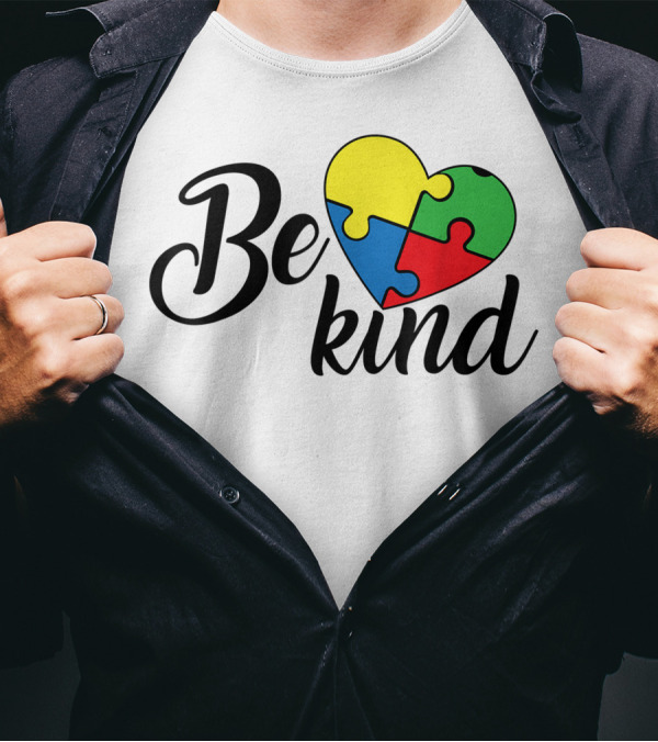 Be Kind Puzzle Heart Autism Support Family Matching T-Shirt