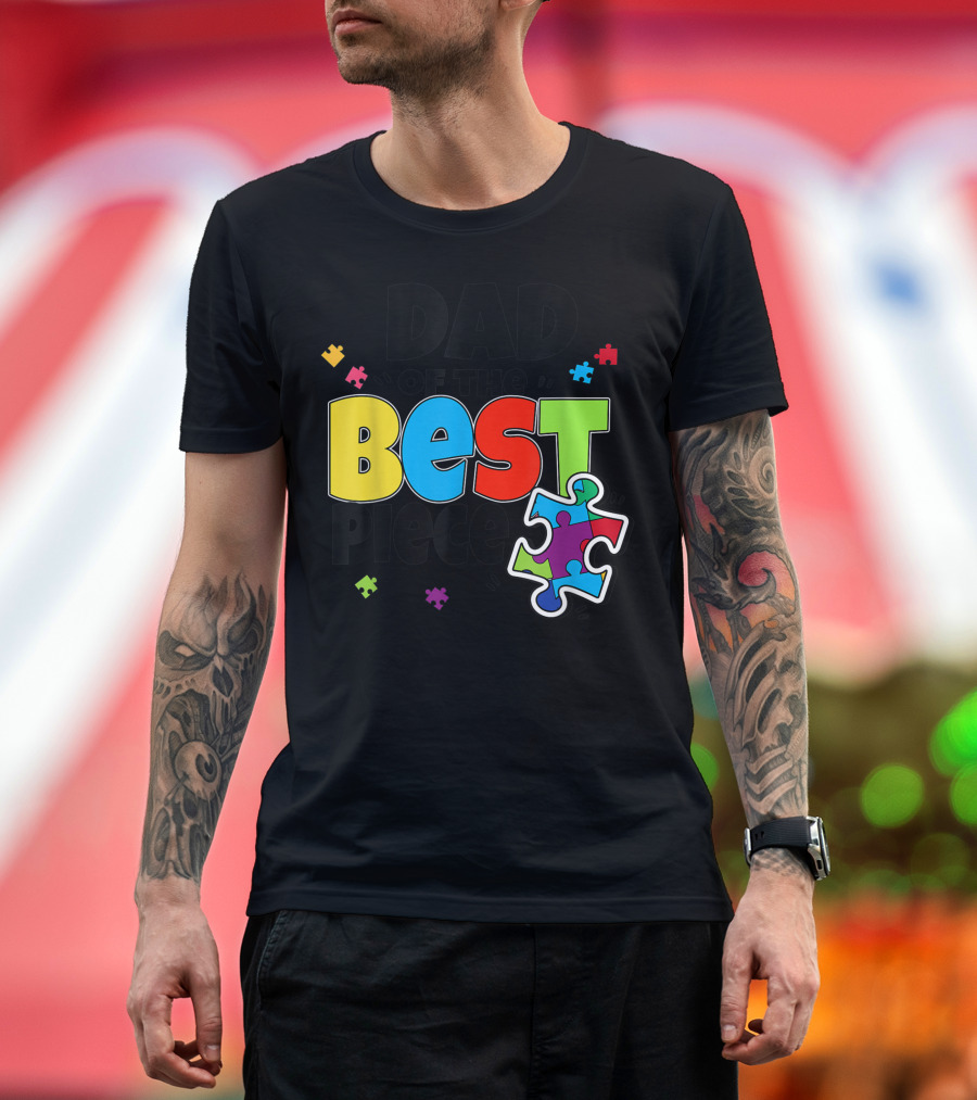 Dad Of The Best Piece Autism Puzzle T-Shirt
