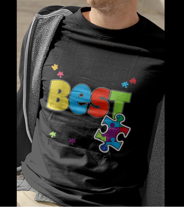Dad Of The Best Piece Autism Puzzle T-Shirt