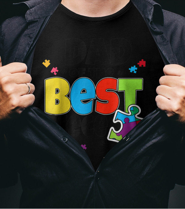 Dad Of The Best Piece Autism Puzzle T-Shirt