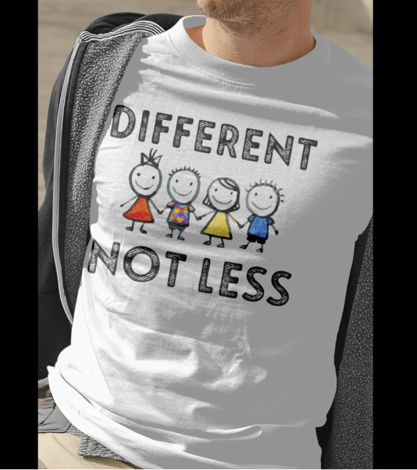 Different Not Less Autism Awareness With Diverse Children T-Shirt