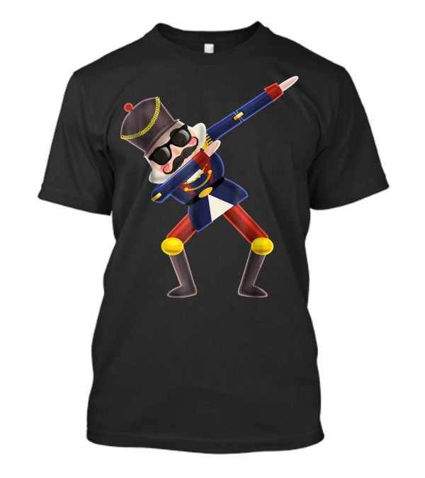 Dabbing Nutcracker Christmas Nutcracker Soldier With Shades T-Shirt