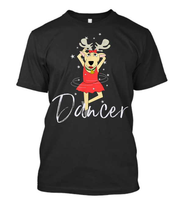 Dancer Reindeer In Red Dress With Stars For Christmas Group Set T-Shirt