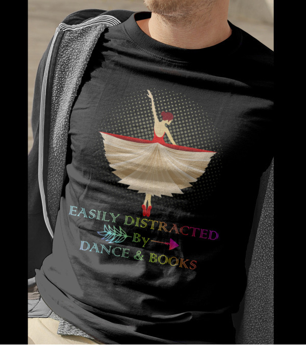 Easily Distracted By Dance And Books Ballet Book Page Dress T-Shirt