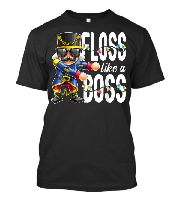 Floss Like A Boss Nutcracker With Christmas Lights T-Shirt